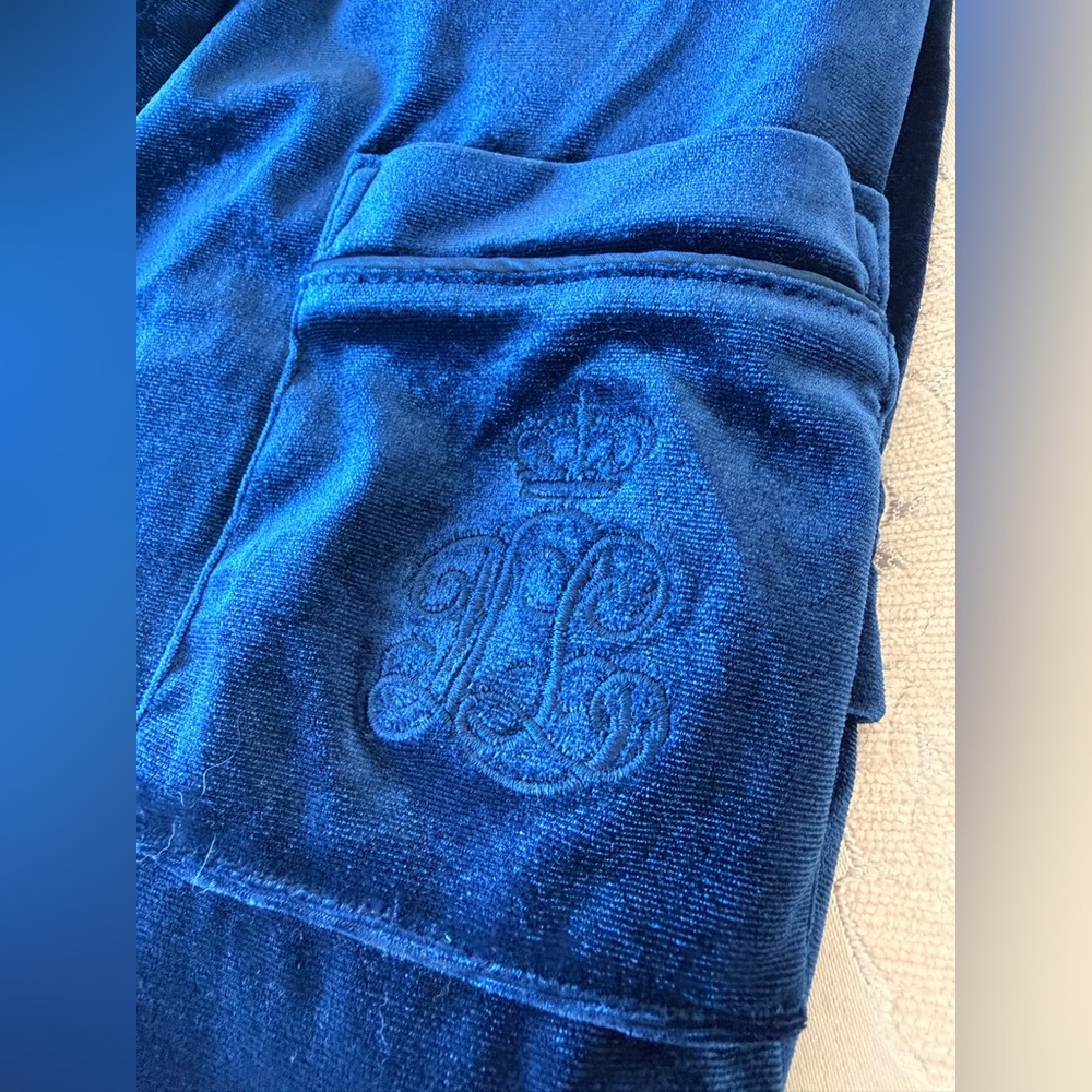 Ralph Lauren Royal Blue Velvet  Pajama Set